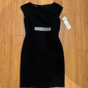 Chetta B Black Mini Dress with Silver Accent